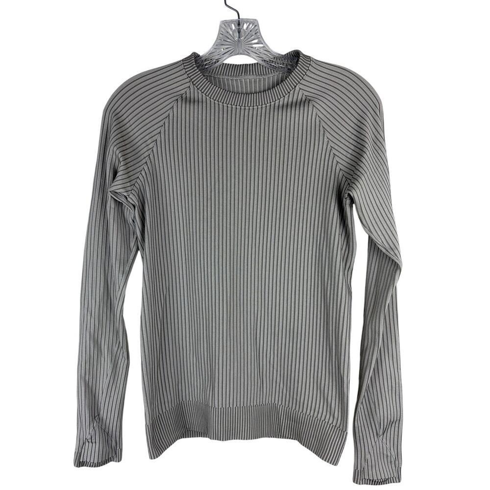 Lululemon Pullover Top Ribbed Gray Size 4 Base Layer Activewear Restโ Less